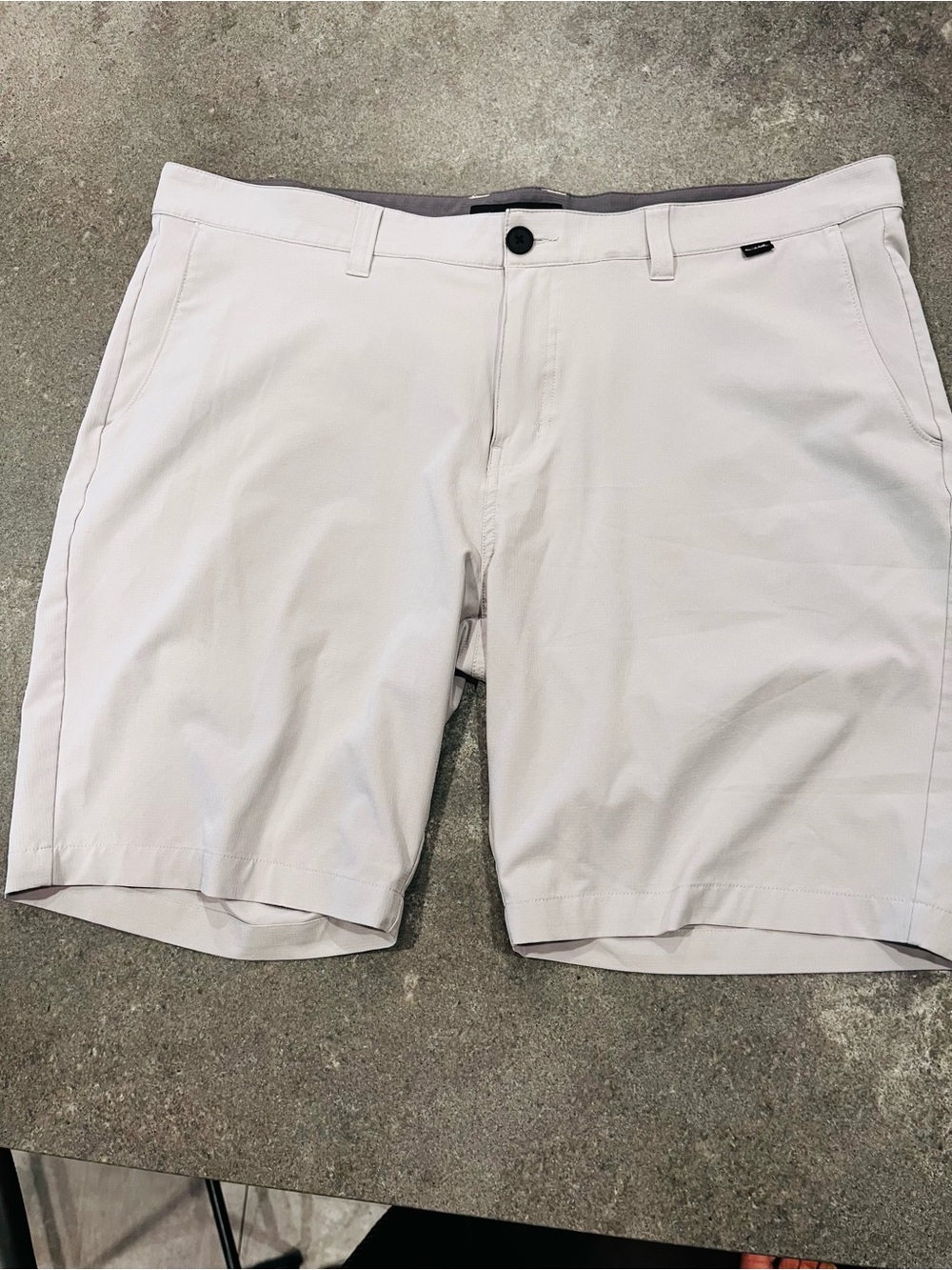 Travis Mathew Men's Light Gray Performance Flat Front Shorts